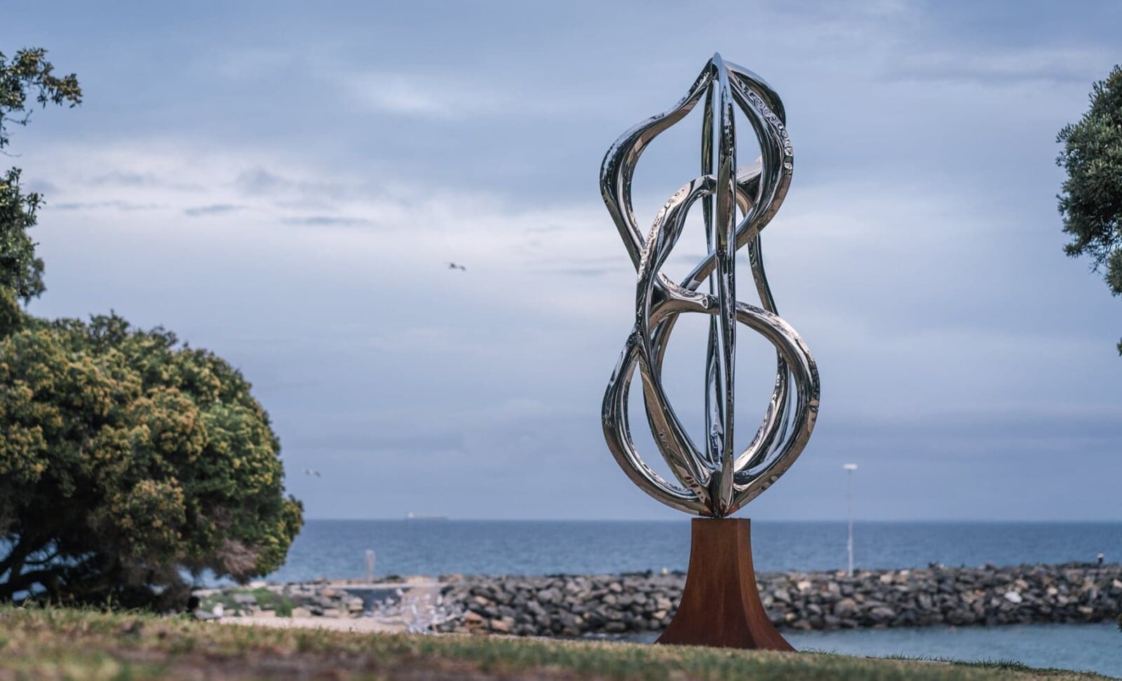 13. SAM HOPKINS- Coalescence - 260 x 112 x 94cm - Polished Stainless steel, Corten steel - 48,000.00AUD (2)