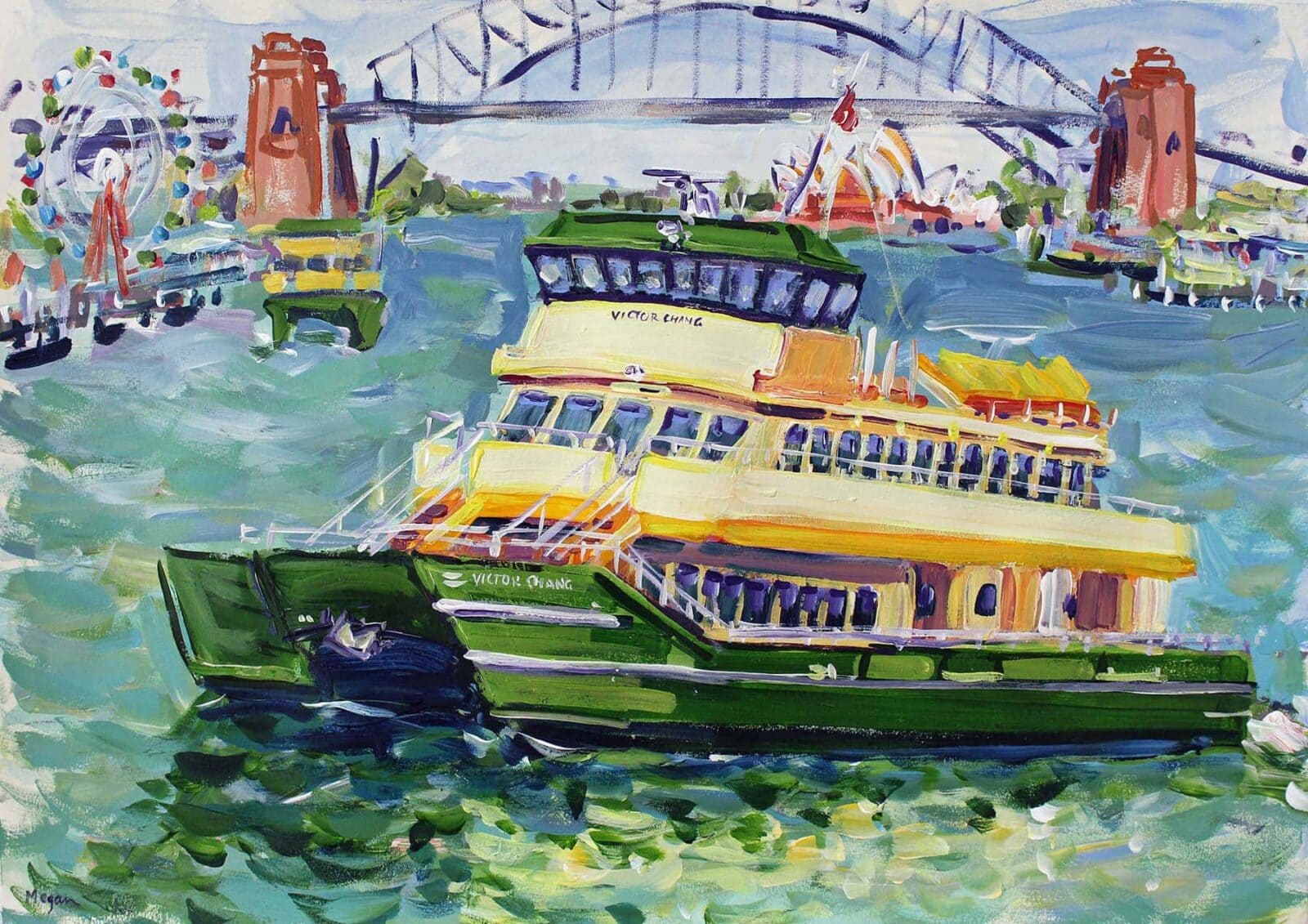 50. MEGAN BARRASS - Victor Chang 41 x 59cm image, 65 x 89cm framed mixed media on 300gsm watercolour paper 625.00AUD