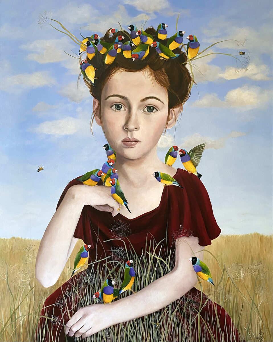 112. Rainbow Protector 80 x 100cm acrylic on canvas 3200AUDjpg copy