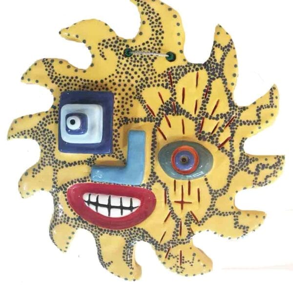 011.MICHAEL-WILLIAMSON-Yellow-Sunshine-26-x-27.5-x-12cm-unique-hand-painted-ceramic-$490.00