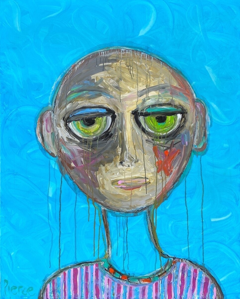 453. REBECCA PIERCE When the Genies Emerge From The Bottle 152.5 x 121.5cm acrylic paint and ink, oil sticks, charcoal on resin on canvas 4,500.00 AUD