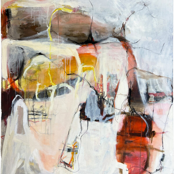 Roxanne Lillis - The uniqueness lay in the paradox of beauty following catastrophe 2) (Diptych 2nd) 100 x 90cm oil and acrylic on canvas $ 2,200.00