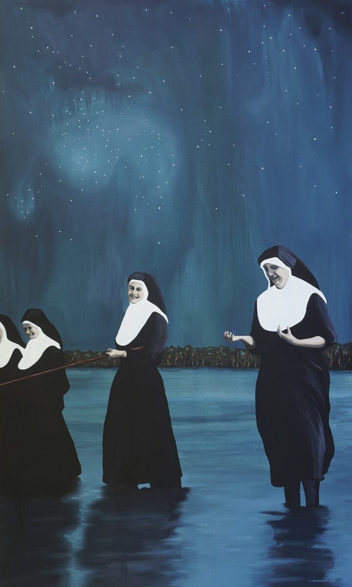 77. J VALENZUELA DIDI - Five Sisters of the Maritime 152 x 91cm acrylic on canvas- 4,950.00AUD